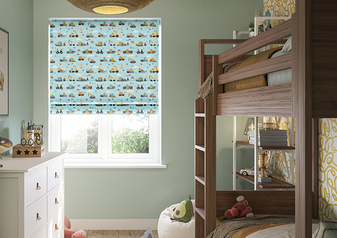 Tool Time, Light Blue - Roman Blind - Image 3